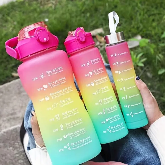 NEW 3 PIECE MOTIVATIONAL WATER BOTTLE SET!! - Picture 2 of 5